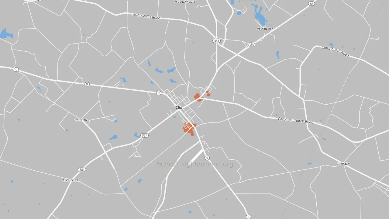 Bike Grade map of 29525, SC