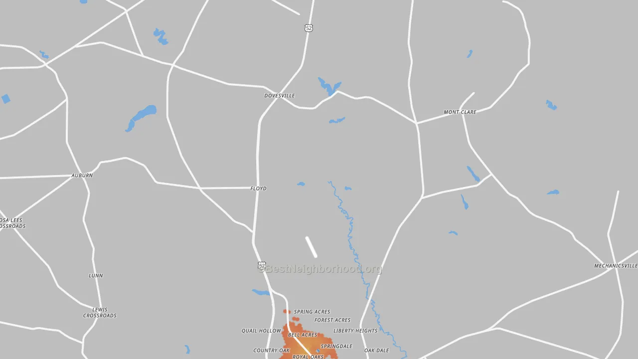 Bike Grade map of 29540, SC