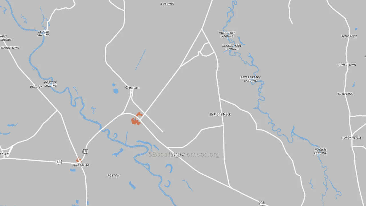 Bike Grade map of 29546, SC