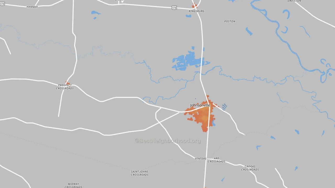 Bike Grade map of 29555, SC