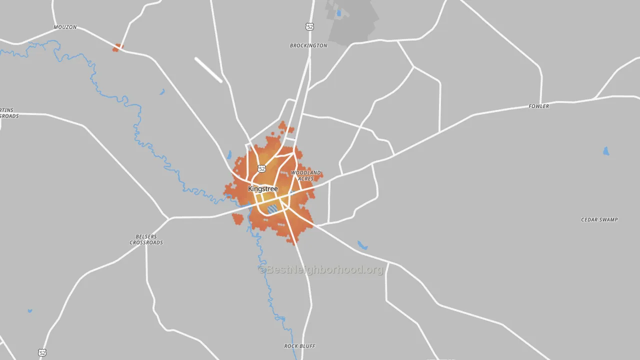 Bike Grade map of 29556, SC