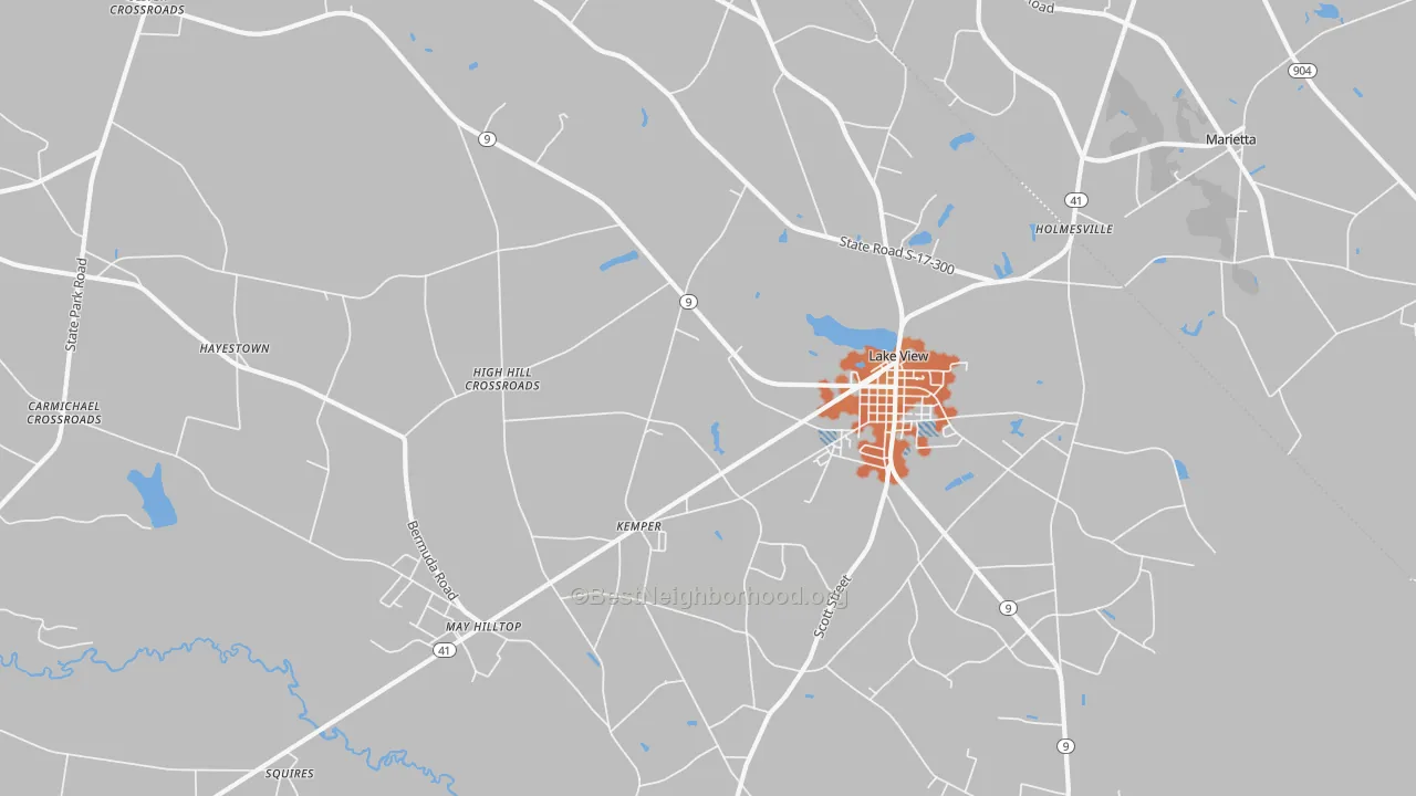 Bike Grade map of 29563, SC