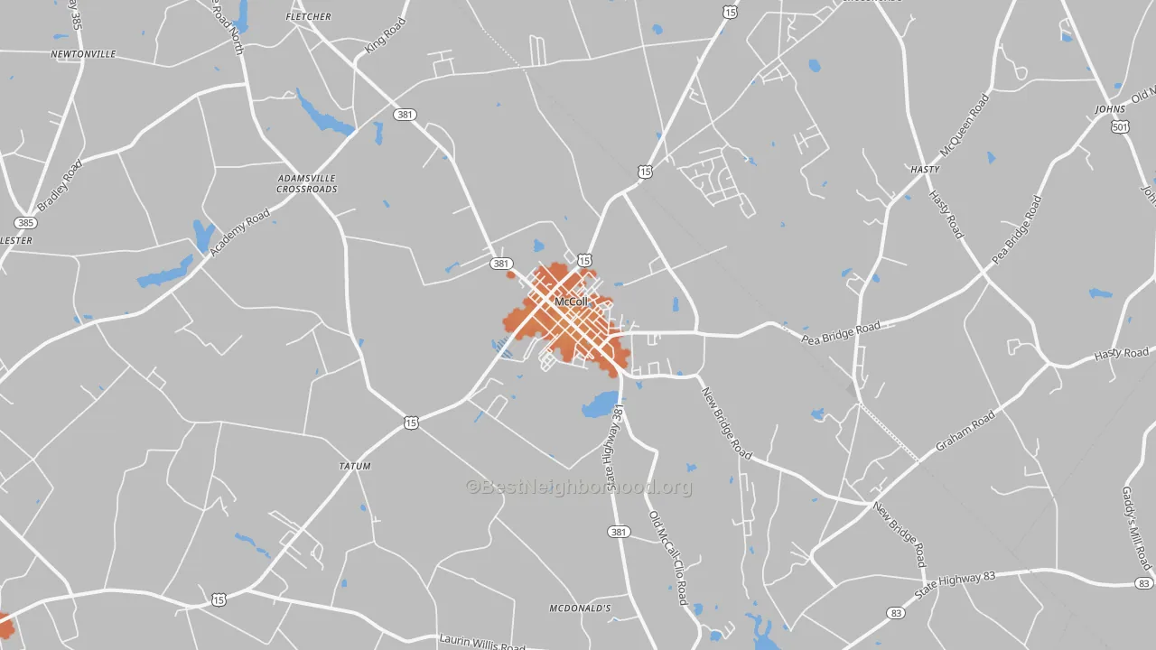 Bike Grade map of 29570, SC