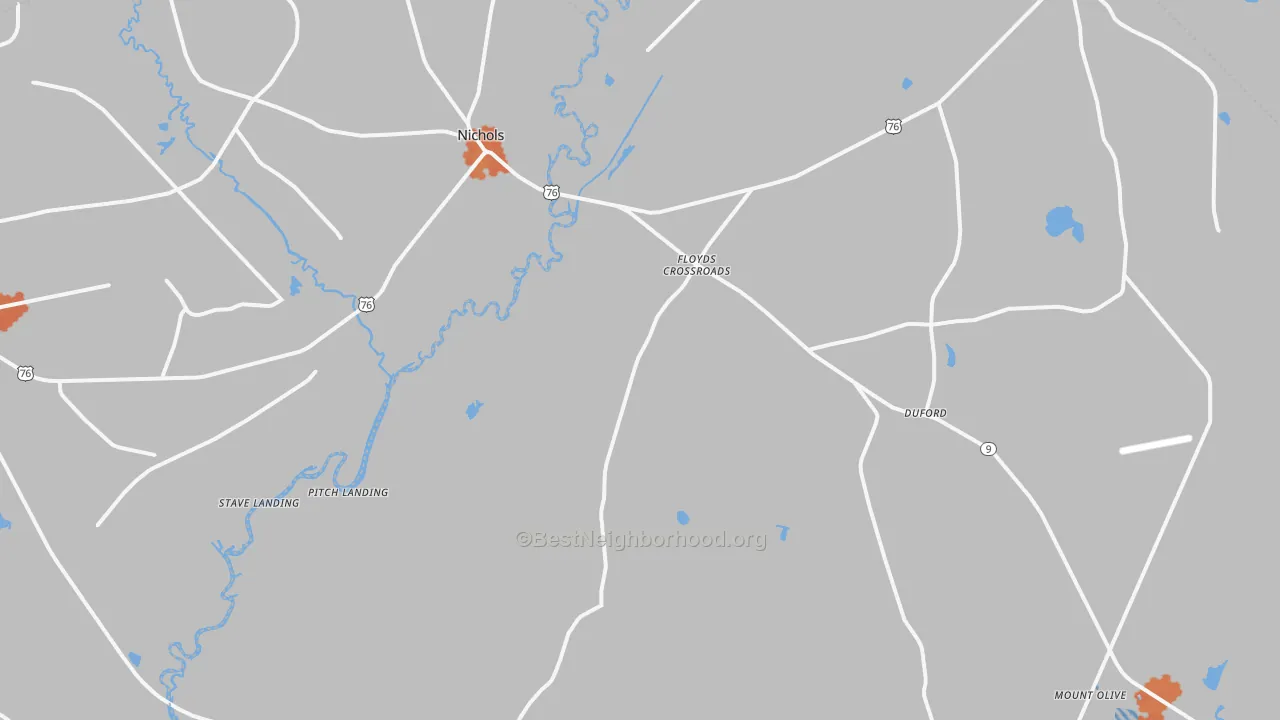 Bike Grade map of 29581, SC