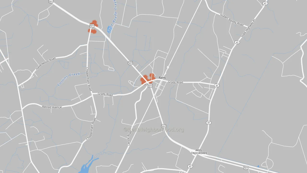 Bike Grade map of 29589, SC