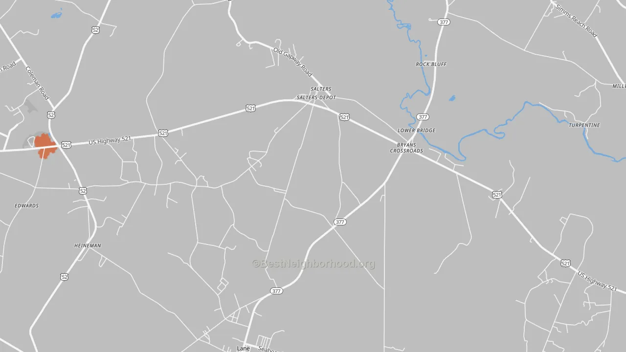 Bike Grade map of 29590, SC