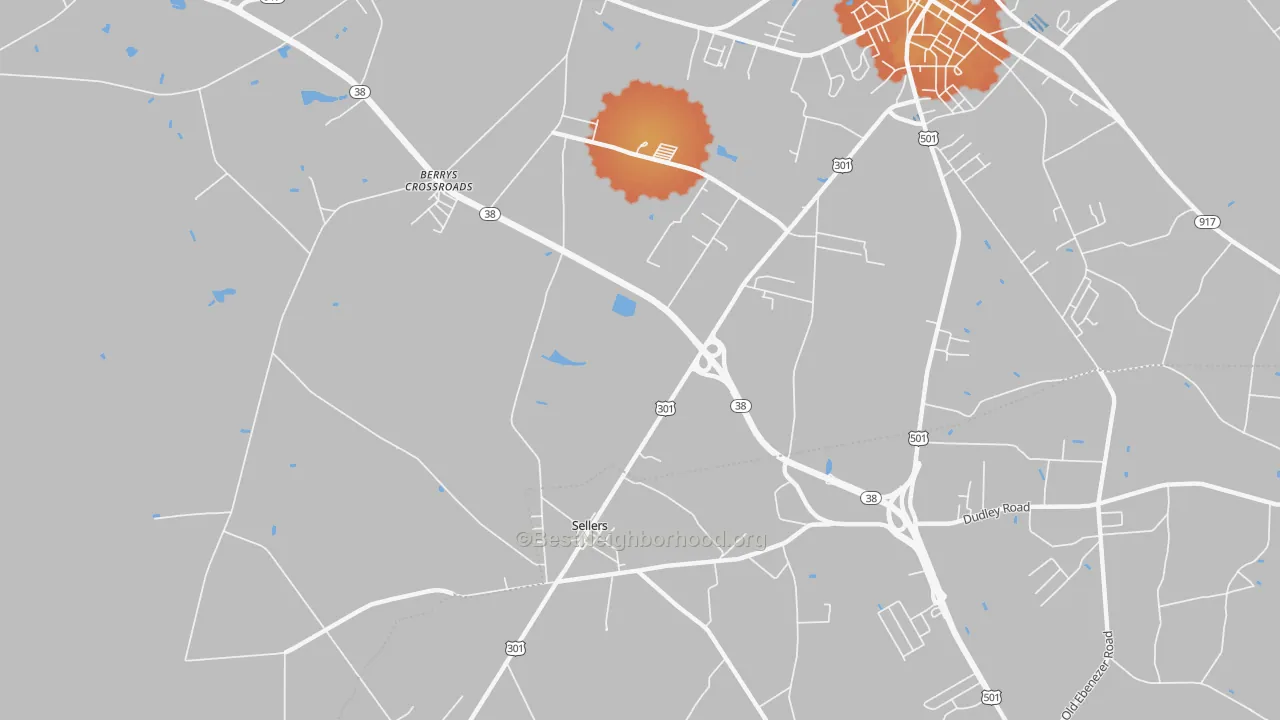 Bike Grade map of 29592, SC