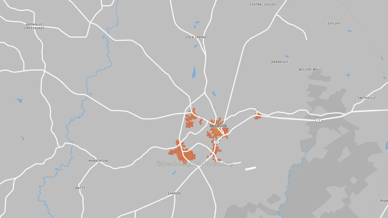 Bike Grade map of 29620, SC