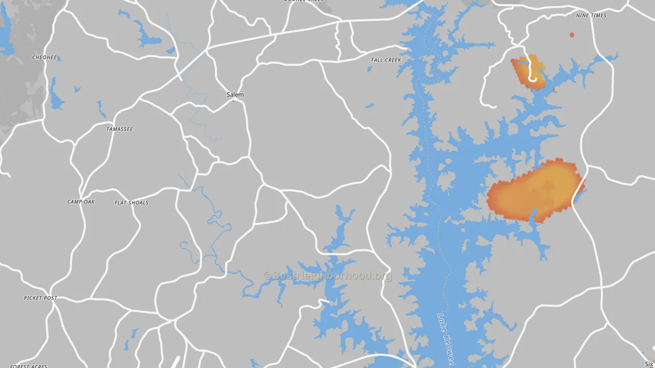 Bike Grade map of 29676, SC