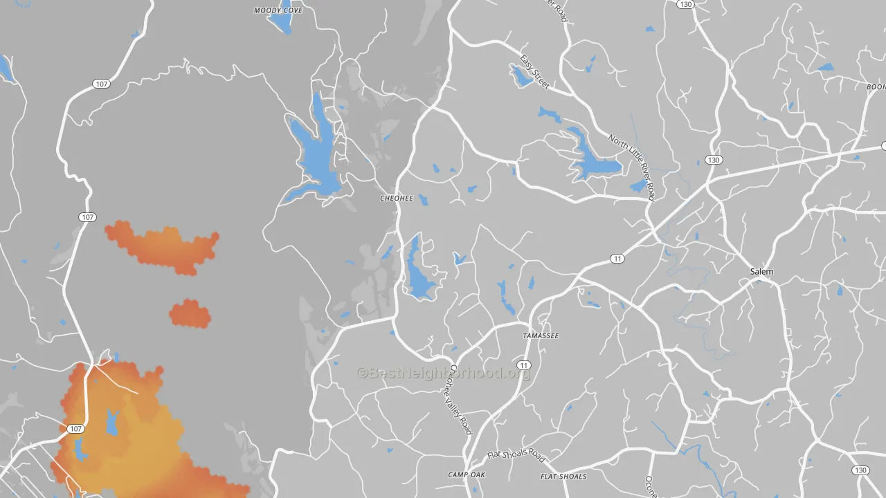 Bike Grade map of 29686, SC