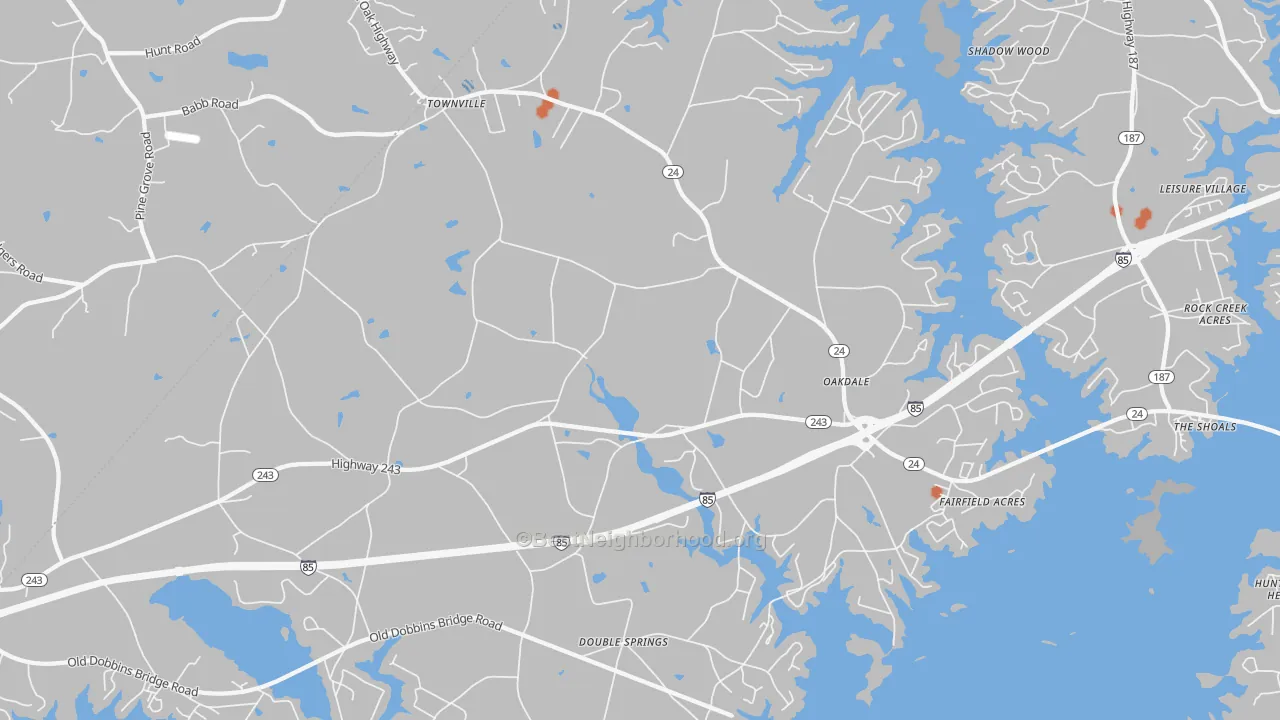 Bike Grade map of 29689, SC