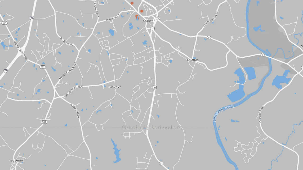 Bike Grade map of 29704, SC
