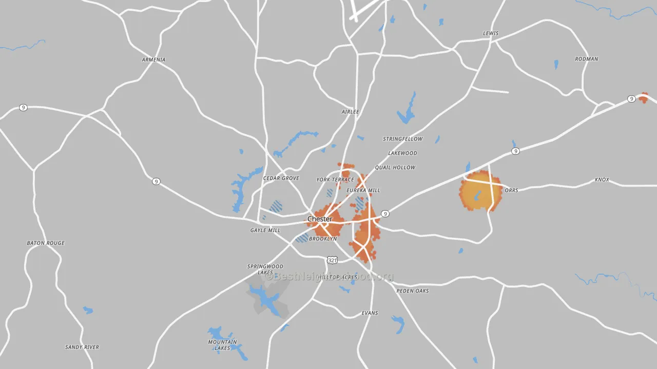 Bike Grade map of 29706, SC