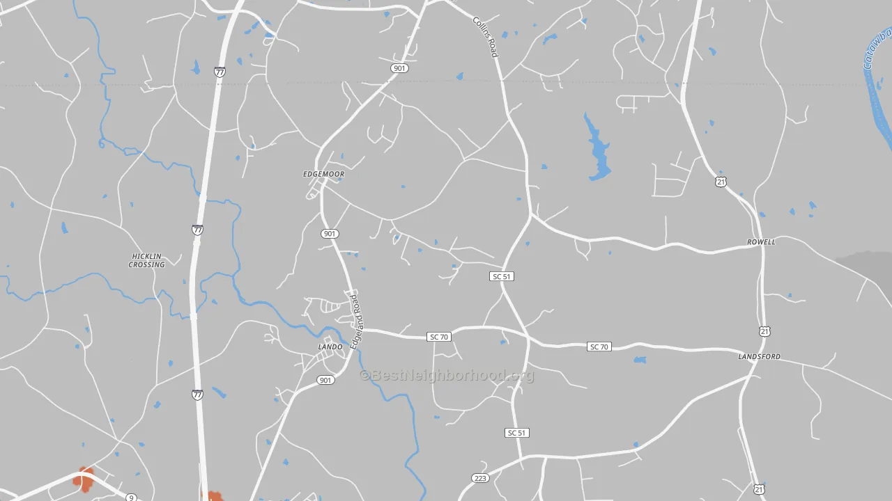 Bike Grade map of 29712, SC