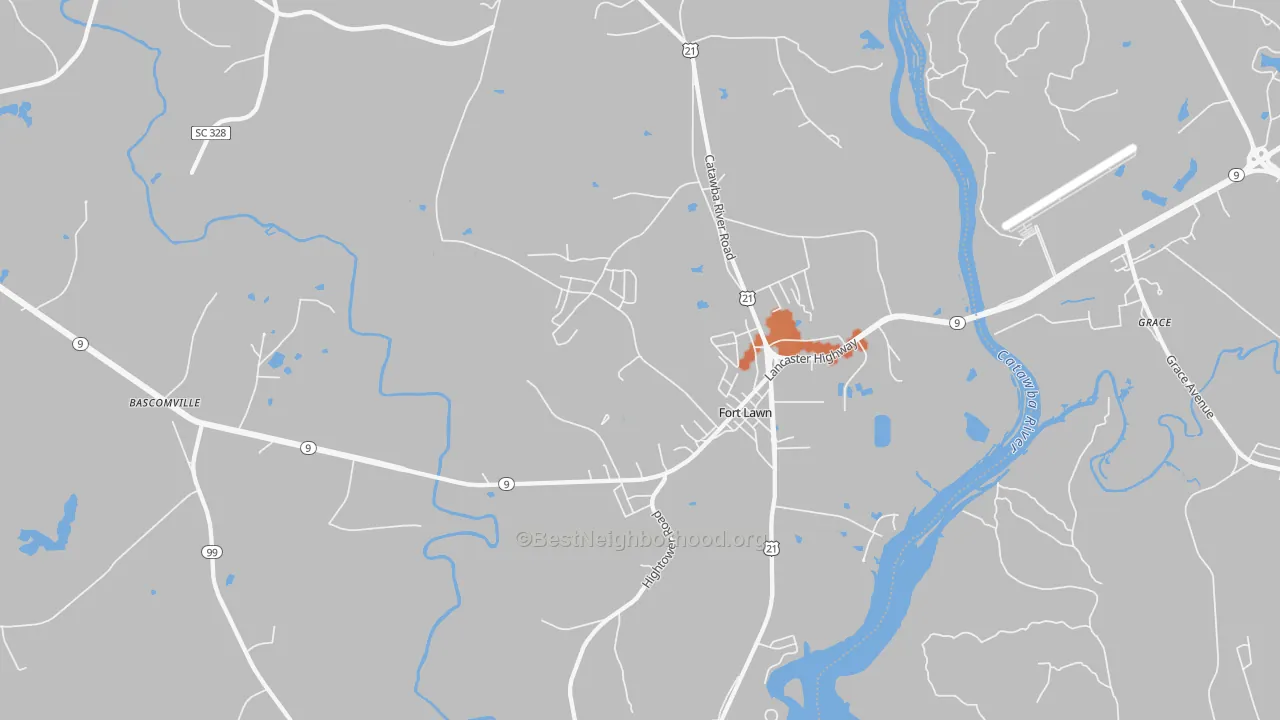 Bike Grade map of 29714, SC