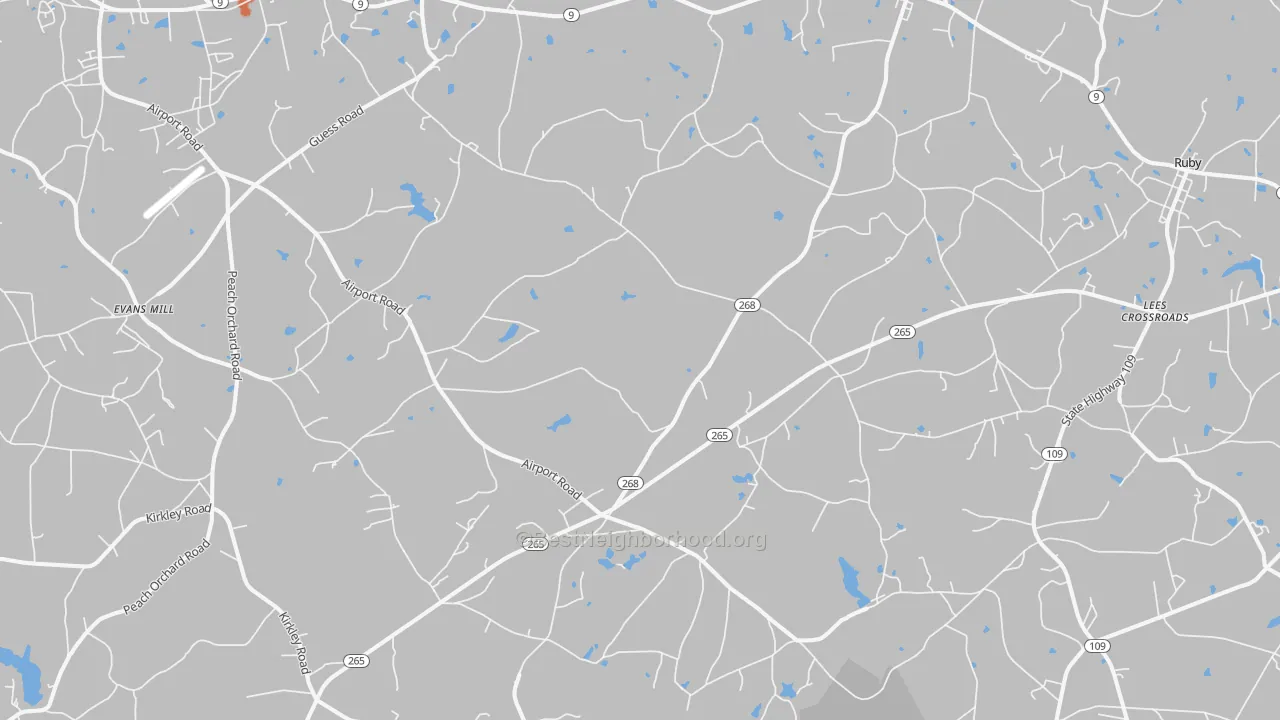 Bike Grade map of 29727, SC