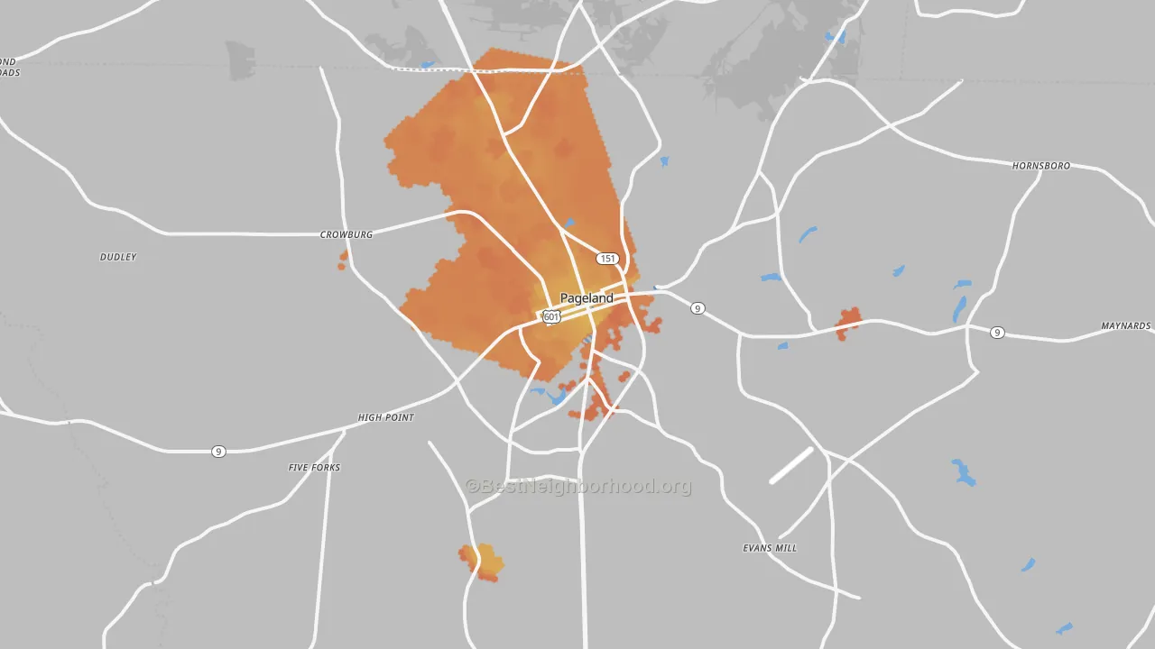 Bike Grade map of 29728, SC