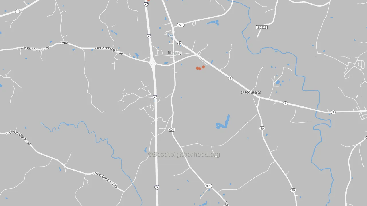Bike Grade map of 29729, SC