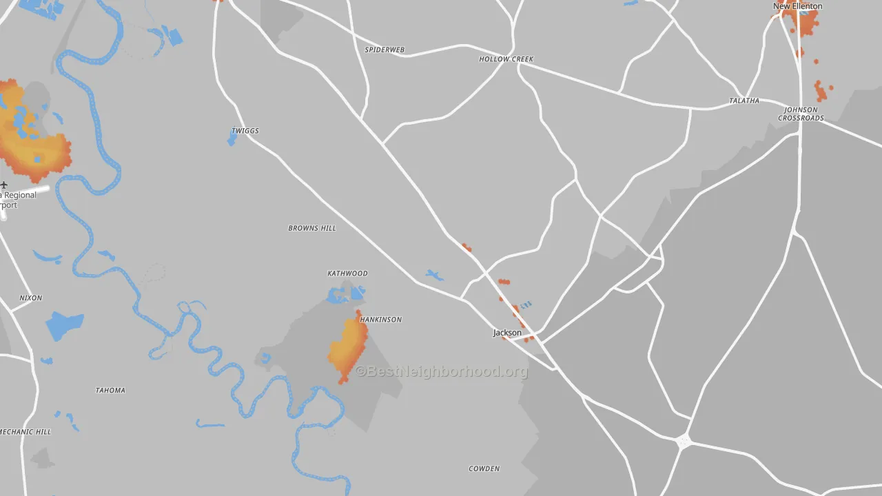 Bike Grade map of 29831, SC