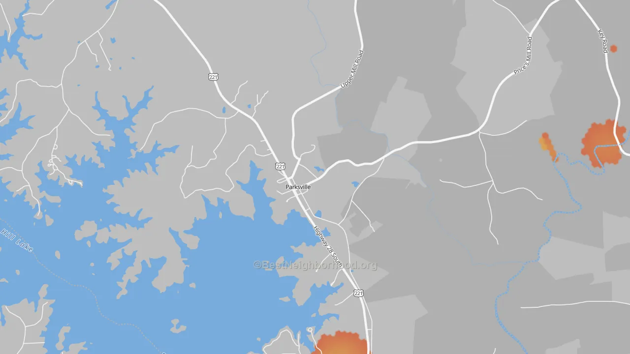 Bike Grade map of 29844, SC