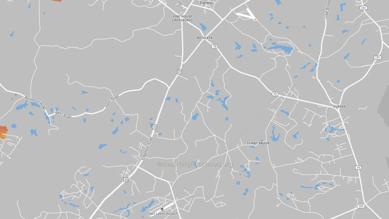 Bike Grade map of 29847, SC