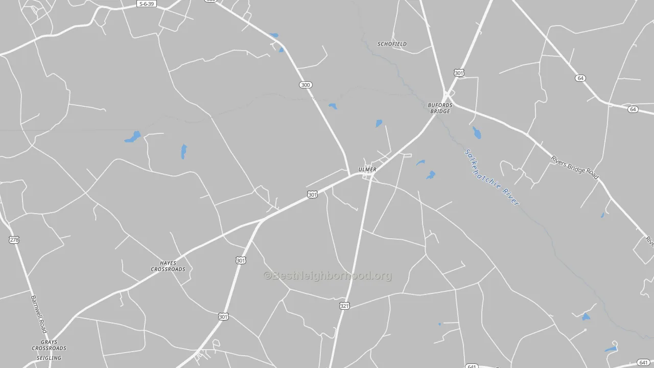Bike Grade map of 29849, SC