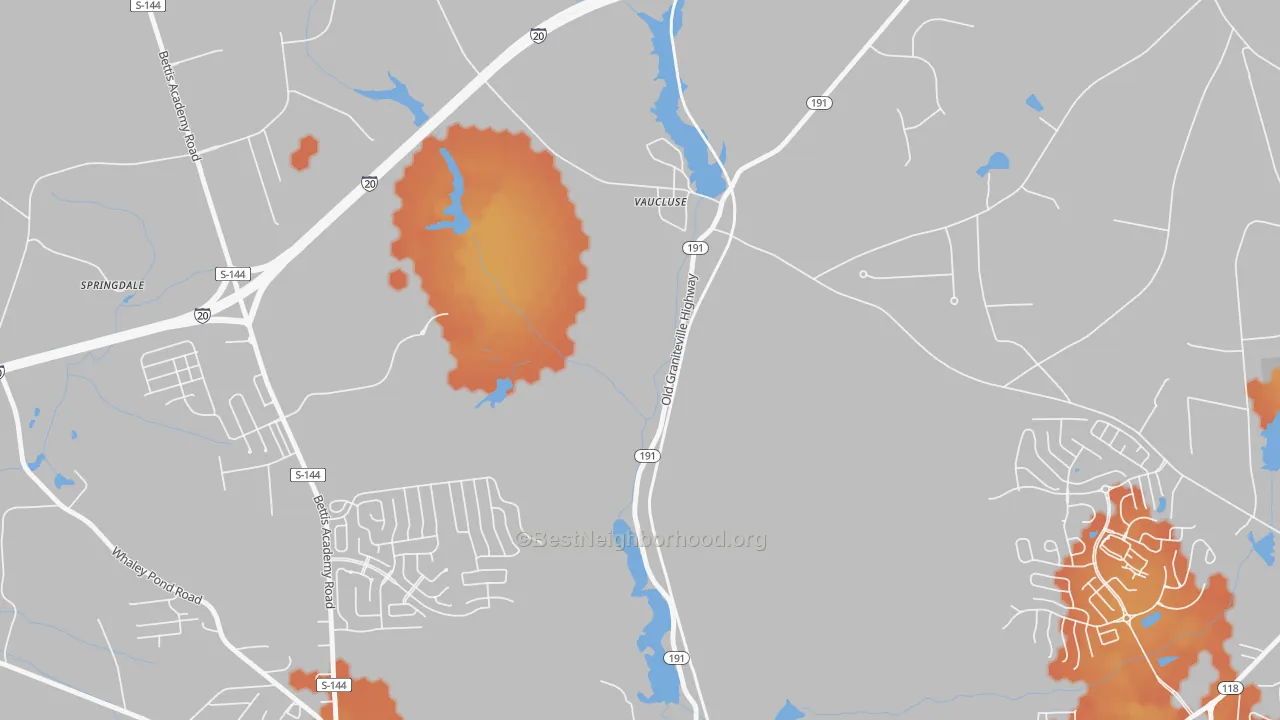 Bike Grade map of 29850, SC