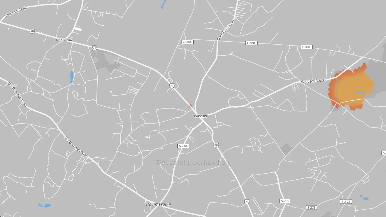 Bike Grade map of 29856, SC