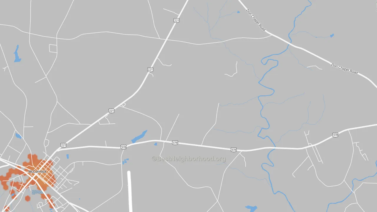 Bike Grade map of 29899, SC