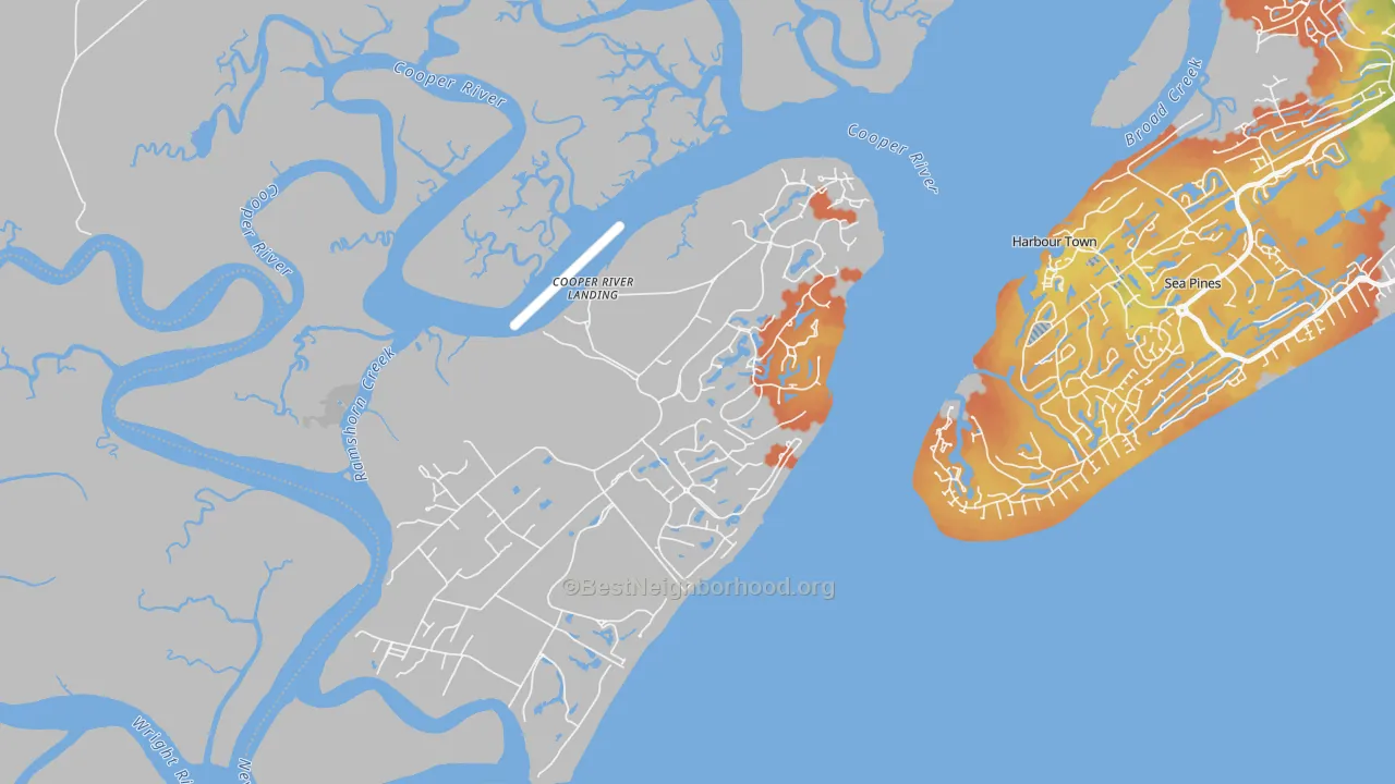 Bike Grade map of 29915, SC