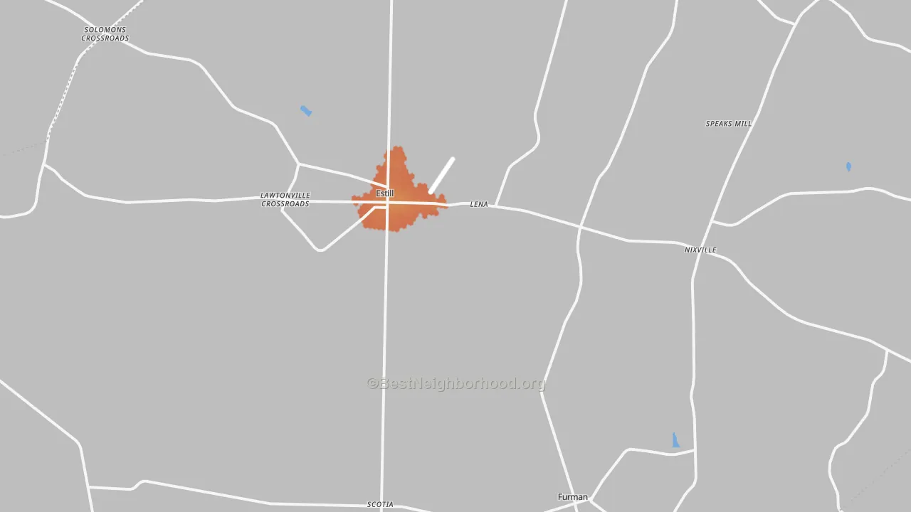 Bike Grade map of 29918, SC