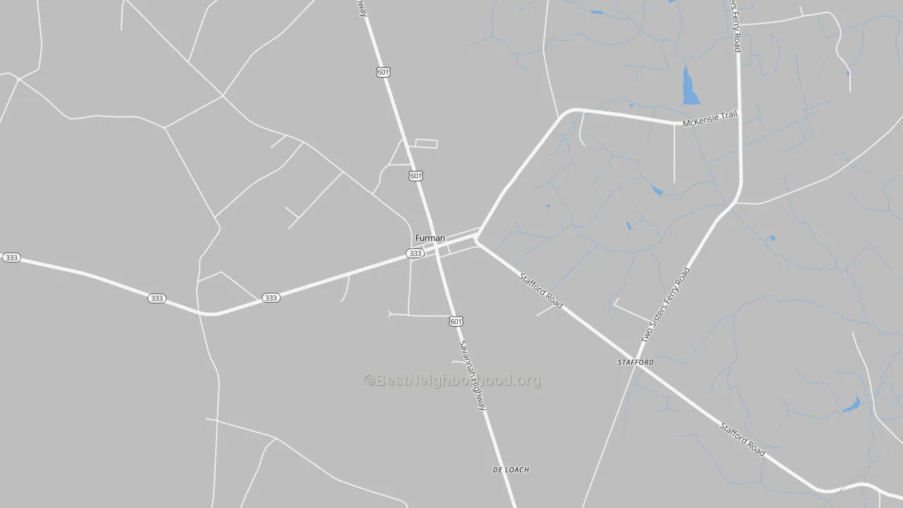 Bike Grade map of 29921, SC