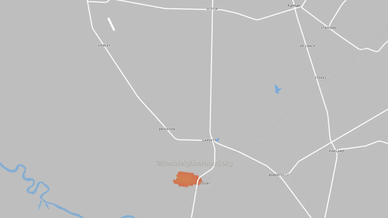 Bike Grade map of 29922, SC