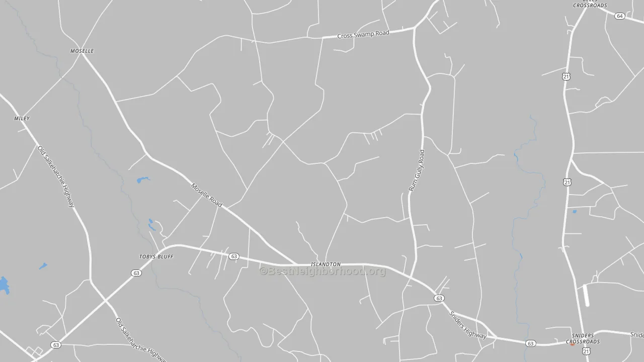 Bike Grade map of 29929, SC