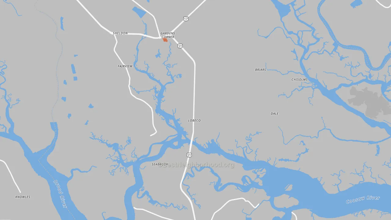 Bike Grade map of 29940, SC