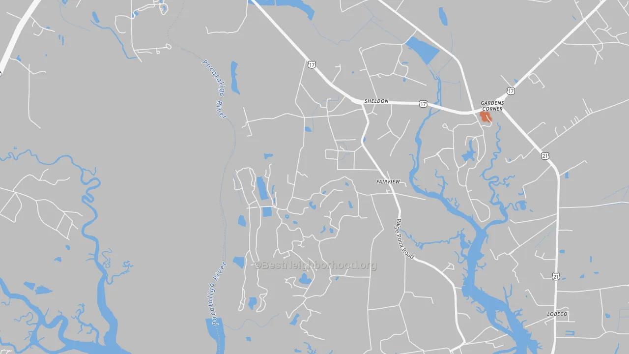 Bike Grade map of 29941, SC