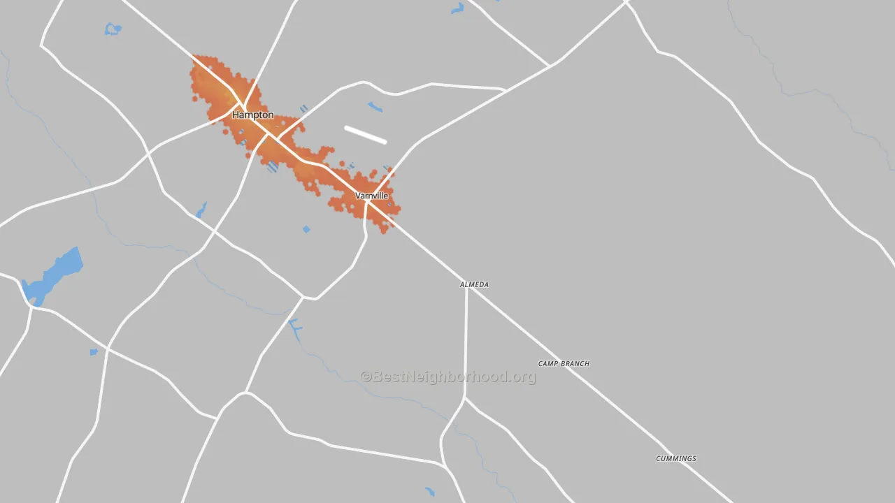 Bike Grade map of 29944, SC