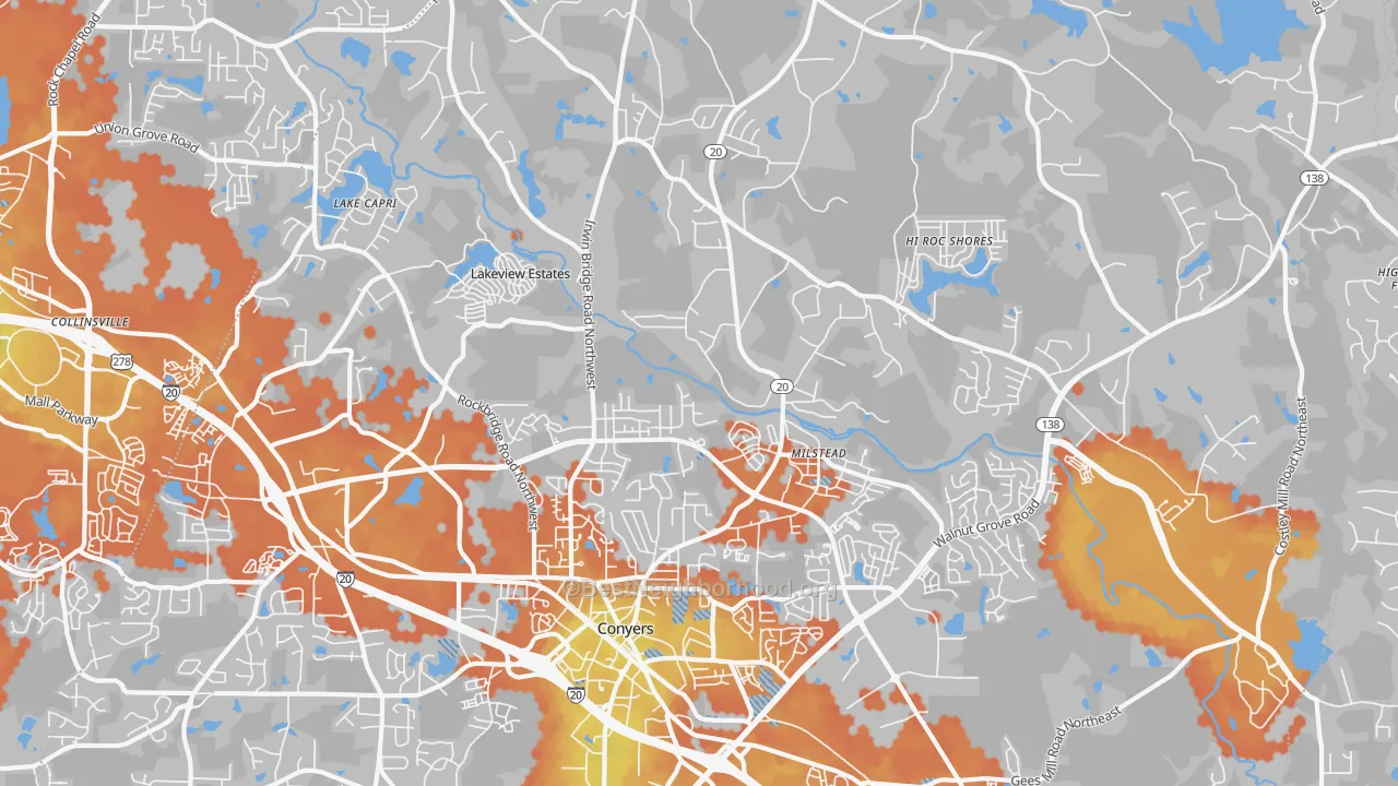 Bike Grade map of 30012, GA