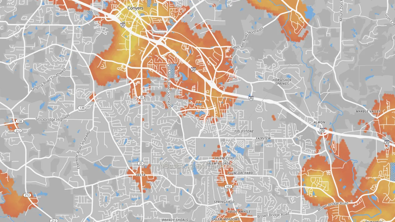 Bike Grade map of 30013, GA