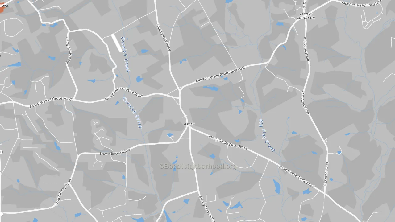 Bike Grade map of 30018, GA