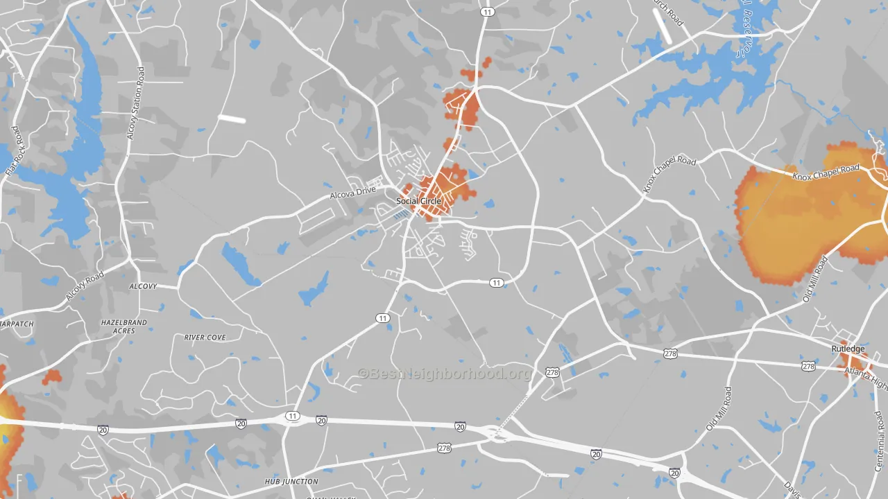 Bike Grade map of 30025, GA