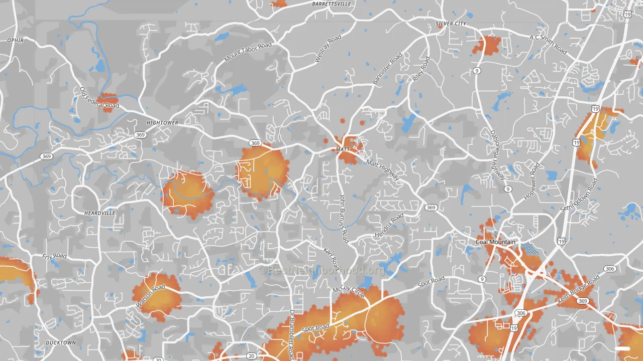 Bike Grade map of 30028, GA