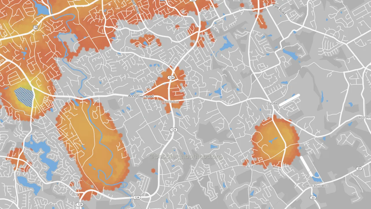 Bike Grade map of 30039, GA