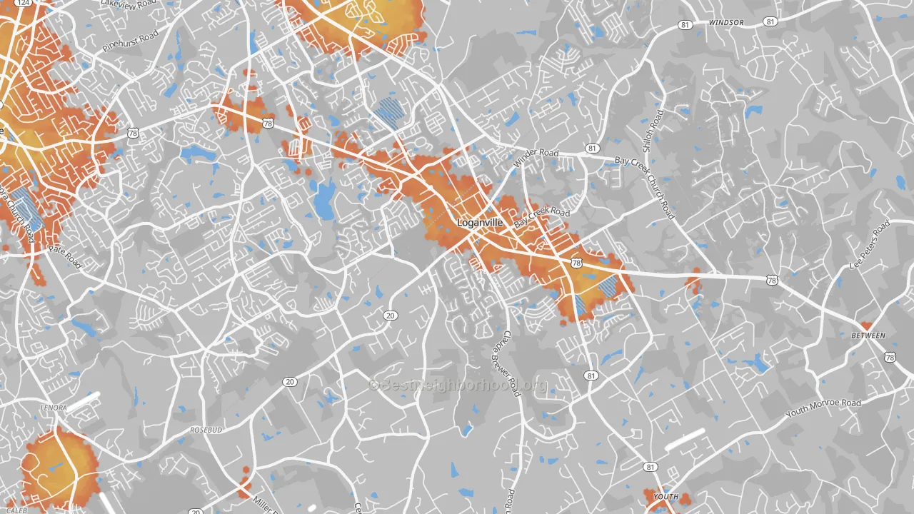 Bike Grade map of 30052, GA