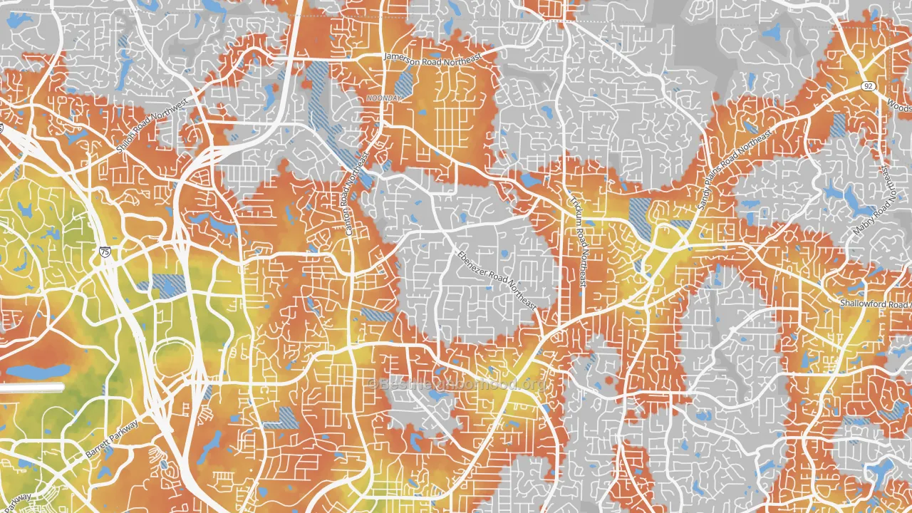 Bike Grade map of 30066, GA