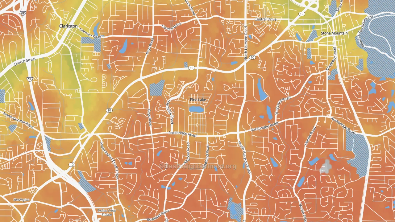 Bike Grade map of 30072, GA