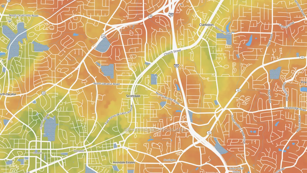 Bike Grade map of 30079, GA