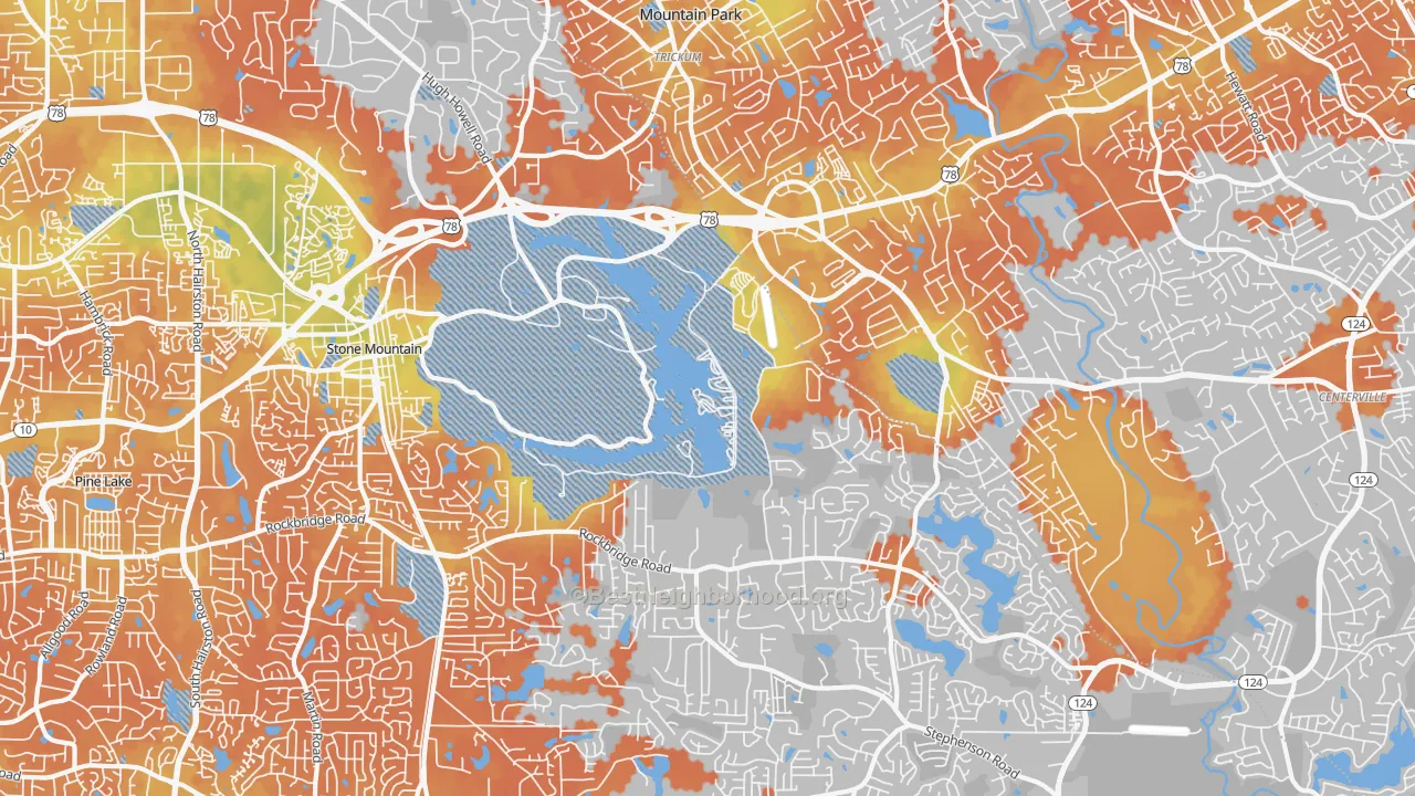 Bike Grade map of 30087, GA
