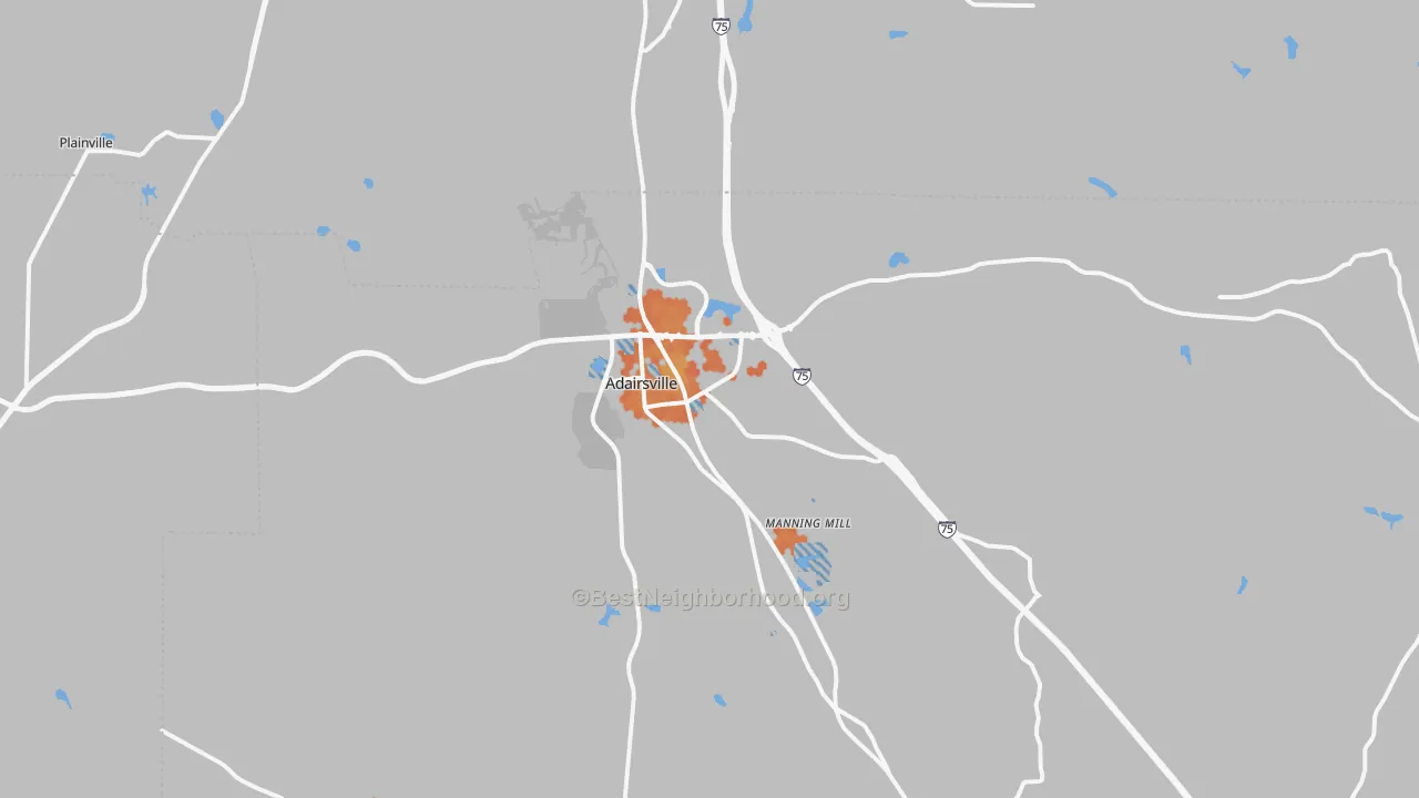 Bike Grade map of 30103, GA