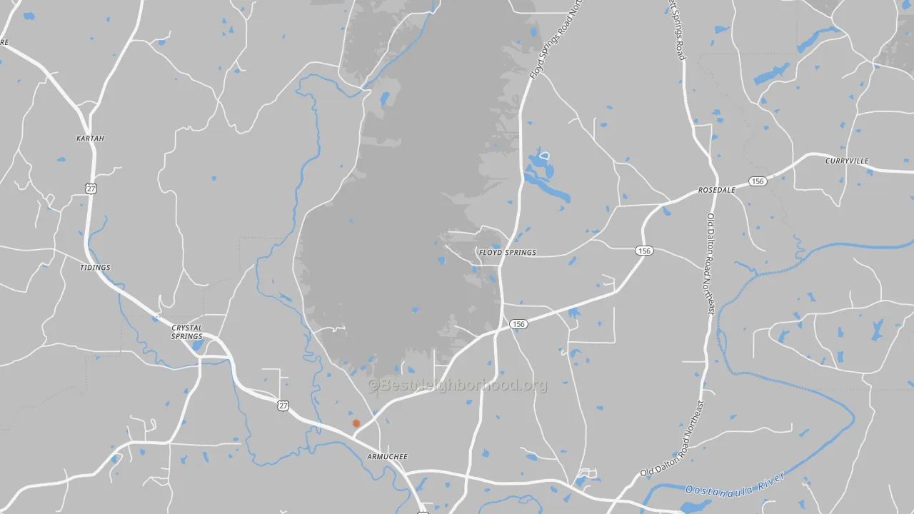 Bike Grade map of 30105, GA